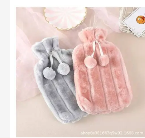 2L Hot Water Bottle with Cover - Multicolor Silicone for Pain Relief