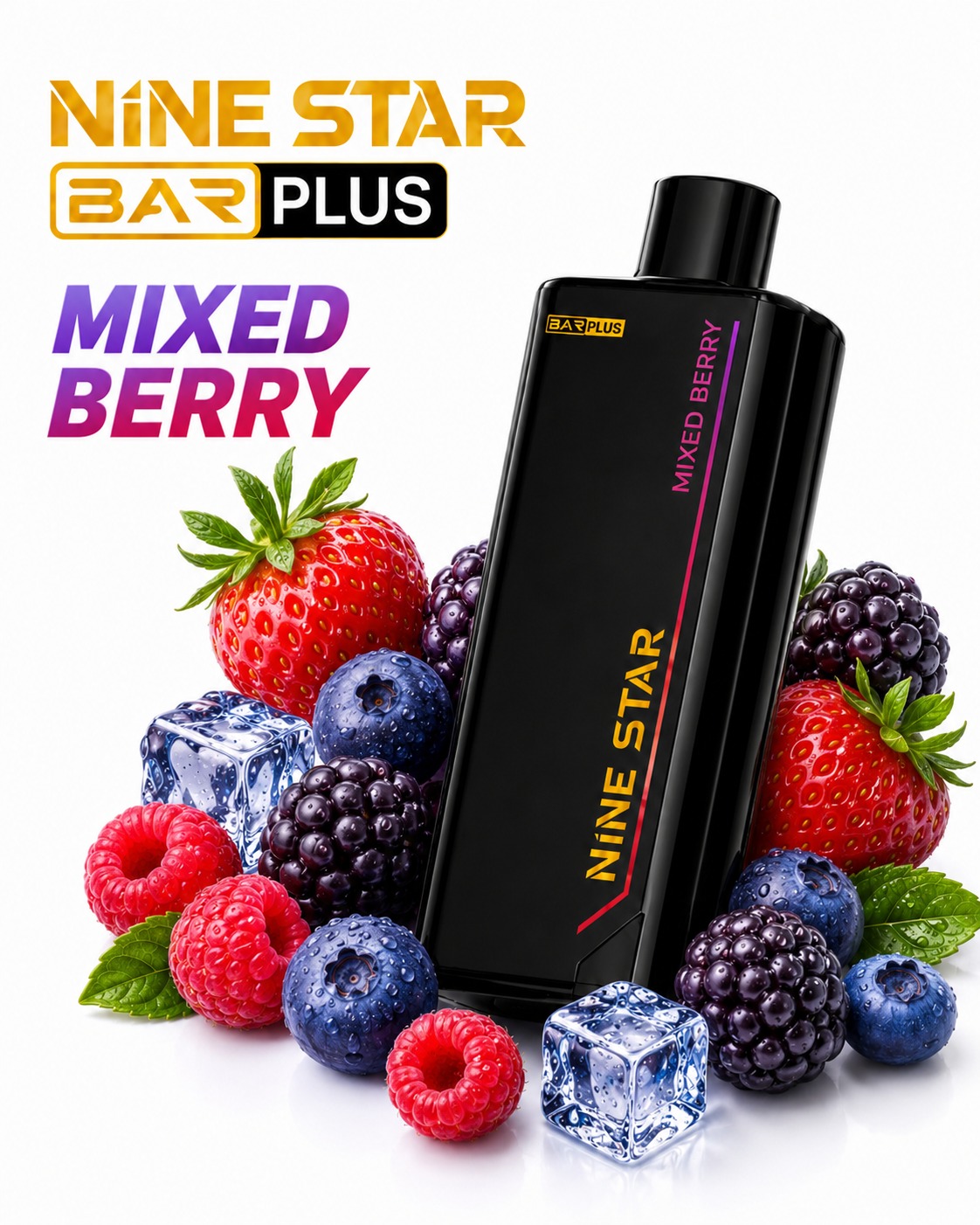 Nine Star Bar Plus Disposable Vape with Replaceable Pod | Up to 20,000 Puffs/Mesh Coil Technology | USB Type-C Rechargeable | Long-Lasting Performance