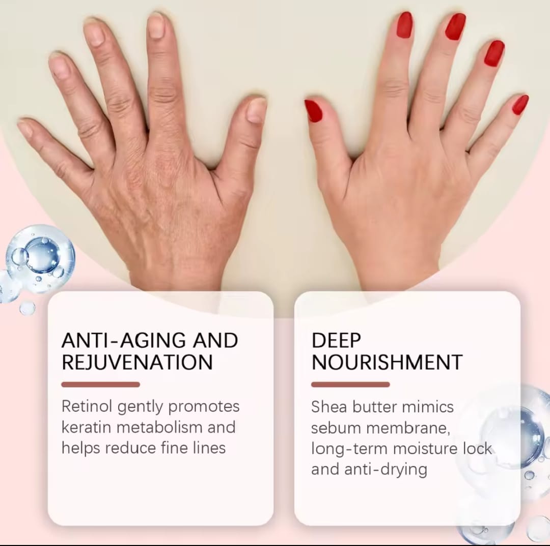 ORIGINAL IREV RETINOL HAND CREAM.HELPS TO MOISTURISE DRY HANDS IMPROVING APPEARANCE OF FINE LINES AND ROUGH SKIN.RETINOL HELPS TO FIGHT ANTI AGING AND COLLAGEN KEEPS YOUR HANDS LOOKING YOUNG
