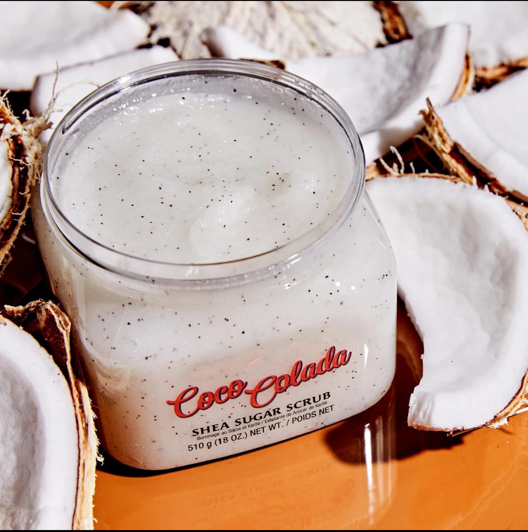 610G SHEA SUGAR BRIGHTENING EXFOLIATING FACE AND BODY SCRUB INFUSED WITH RICH NUTRIENT SEEAWEED TO HELP EXFOLIATE,DEEPLY NOURISH AND LEAVE YOUR SKIN SOFT,SMOOTH AND GLOWING AFTER EVERY USE