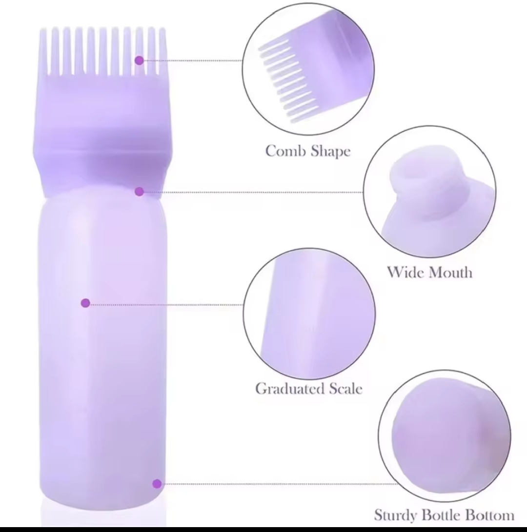 A TWO PIESE SET/ SILICONE.A PPLICATOR BOTTLE AND A SILICONE SCALP MASSAGER FOR HOME AND SALON USE.APPLICATOR SHAMPOO BRUSH HAIR STYLING TOOL