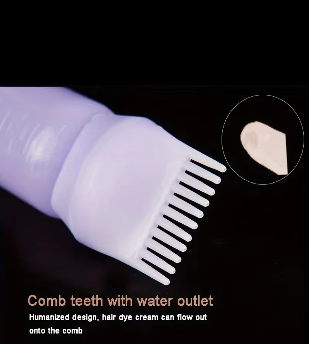 A TWO PIESE SET/ SILICONE.A PPLICATOR BOTTLE AND A SILICONE SCALP MASSAGER FOR HOME AND SALON USE.APPLICATOR SHAMPOO BRUSH HAIR STYLING TOOL