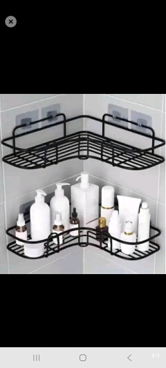 Newest Bathroom Organizer Corner Shelf Shampoo Storage Rack Holder Kitchen Organiser No-Drill Triangle Storage Rack Bathroom Shelf for Shampoo, Soap, Toiletries—Space-Saving Organiser -