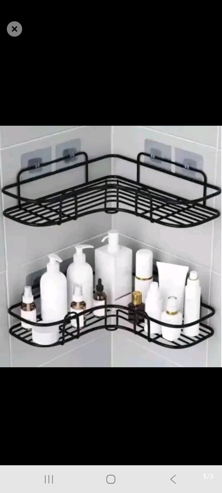 Newest Bathroom Organizer Corner Shelf Shampoo Storage Rack Holder Kitchen Organiser No-Drill Triangle Storage Rack Bathroom Shelf for Shampoo, Soap, Toiletries—Space-Saving Organiser -
