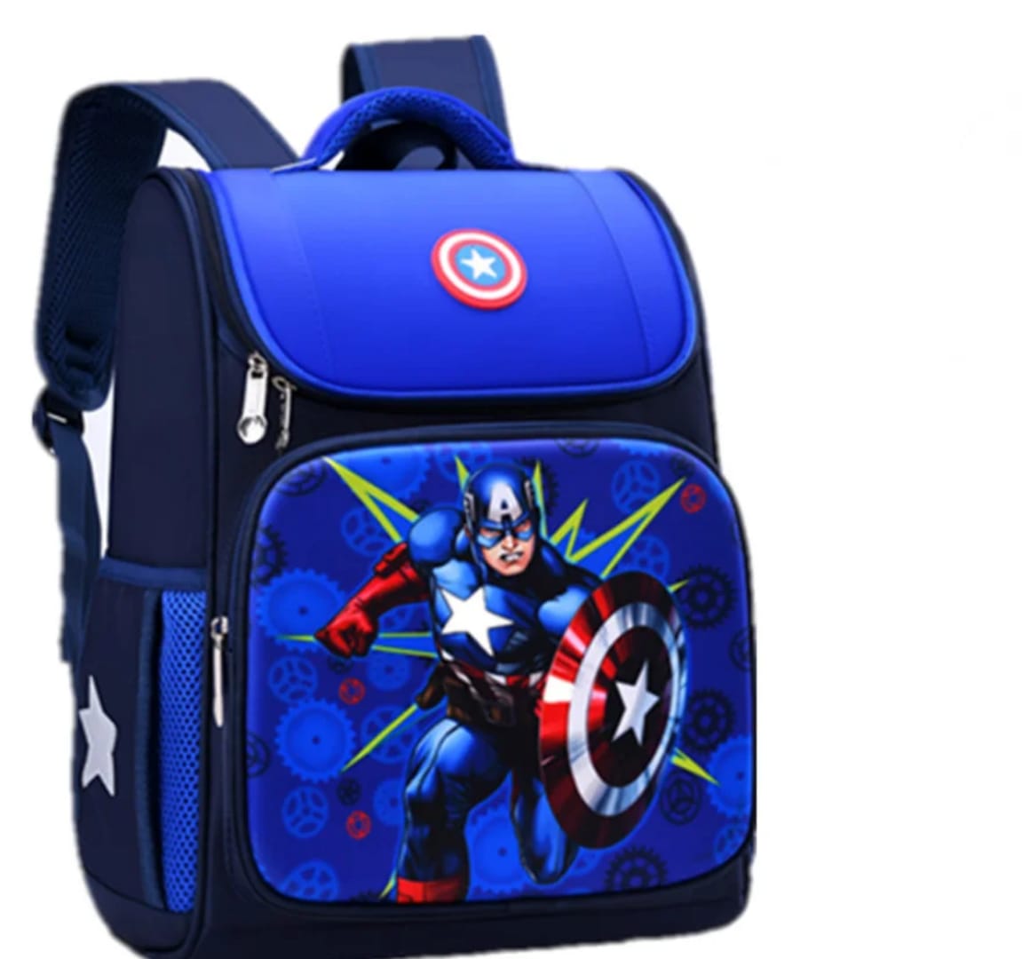OFfer BACK to school ..WATERPROOF  QUALITY DISNEY CHILDREN SCHOOL BAG*
▫️Material: water proof
▫️School backpacks 
▫️Size: (big)
▪️Fits pp2--grade 1-6
🔅 *Captain America*
🔅 *Spider man*
🔆 *Macquin*