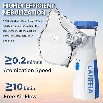 PORTABLE Nebulizer - rechargeable nebulizer Machine for Adults and Kids Travel and Household Use, Handheld Mesh Nebulizer for Breathing Problems