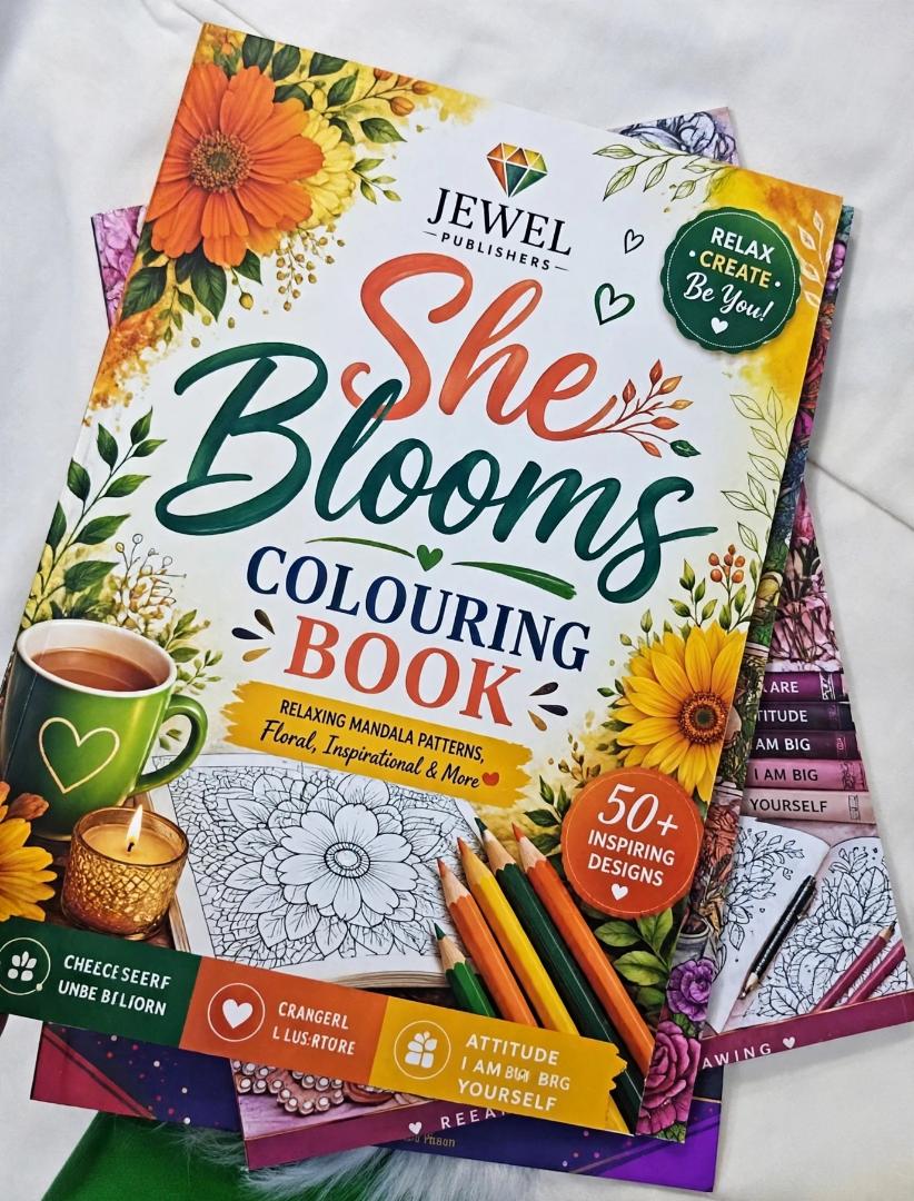 Adult coloring book + 12 coloring pens