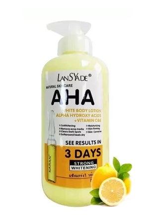 Lansyade AHA Body Lotion 5X with Alpha Hydroxy Acid, Vitamin C & Vitamin E 500ml – Moisturizing Body Lotion for Uneven Looking Skin Tone, Smooth Radiant Skin, Daily Body Care