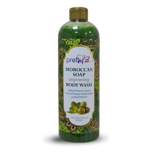 Pretty Be Moroccan Soap Brightening Body Wash 1000ml Natural Olive Oil Deep Cleansing Exfoliating Shower Gel for Soft Smooth Moisturized Radiant Looking Skin Men Women