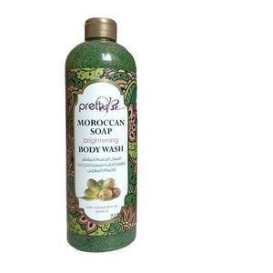 Pretty Be Moroccan Soap Brightening Body Wash 1000ml Natural Olive Oil Deep Cleansing Exfoliating Shower Gel for Soft Smooth Moisturized Radiant Looking Skin Men Women