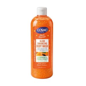 Cosmo Glow Gluta Papaya Glow Enhancing Body Wash 1000ml Exfoliating Shower Gel with Glutathione Papaya Extract Natural Pumice for Soft Smooth Radiant Looking Skin Daily Body Cleanser