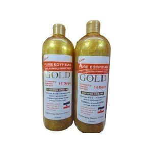 Pure Egyptian Gold Whitening Shower Cream Gel 1000ml Kojic Acid Glutathione Exfoliating Body Wash for Clean Soft Smooth Radiant Looking Skin Daily Bath and Shower Care