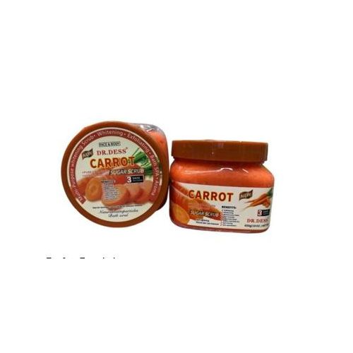 Dr Dess Carrot Sugar Body Scrub 650g – Exfoliating Face & Body Scrub with Carrot Extract, Pure Collagen, Vitamin C & E for Dead Skin, Rough Texture, Dark Spots, Hydration, Smooth Radiant Skin Care SPA
