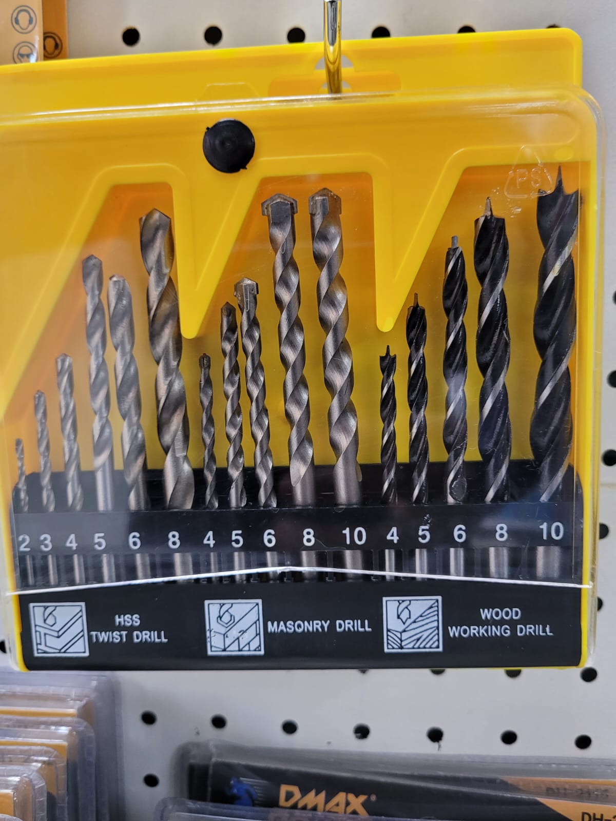 16PCS Mixed Drill Bit Set Combo HSS Twist Masonry Wood Working Drilling Bits Set 2mm-10mm Multi Purpose Drill Bits Kit for Metal Concrete Wood Plastic Drilling Power Tool Accessories Home Hardware Set