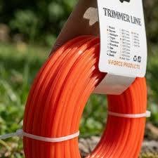 V-Force 2.4mm Grass Trimmer Line 15m Orange Nylon Cord Heavy Duty Brush Cutter Lawn Mower Weed Eater Replacement String Cable Garden Yard Grass Cutting Trimming Wire