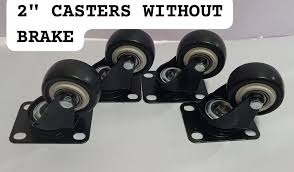 4Pcs 2 Inch Swivel Caster Wheels Heavy Duty Furniture Castors Set No Brake 360 Degree Plate Rolling Trolley Castor Wheel Mute Shovel Knife Shovel for Office Chair Table Desk Cabinet Cart Moving Rubber