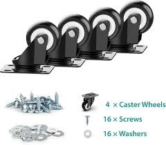 4Pcs 2 Inch Swivel Caster Wheels Heavy Duty Furniture Castors Set No Brake 360 Degree Plate Rolling Trolley Castor Wheel Mute Shovel Knife Shovel for Office Chair Table Desk Cabinet Cart Moving Rubber