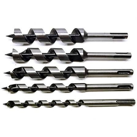 Mykin Power 2Pcs Wood Auger Drill Bit Set 20x250mm 25x250mm Heavy Duty High Carbon Steel Hex Shank Deep Hole Bored Spiral Twist Drills Carpenter Joiner Timber Woodworking Power Tool Accessories Pack.