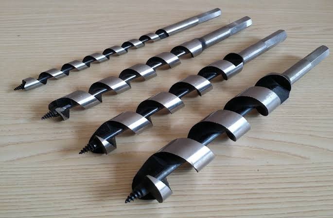 Mykin Power 2Pcs Wood Auger Drill Bit Set 20x250mm 25x250mm Heavy Duty High Carbon Steel Hex Shank Deep Hole Bored Spiral Twist Drills Carpenter Joiner Timber Woodworking Power Tool Accessories Pack.