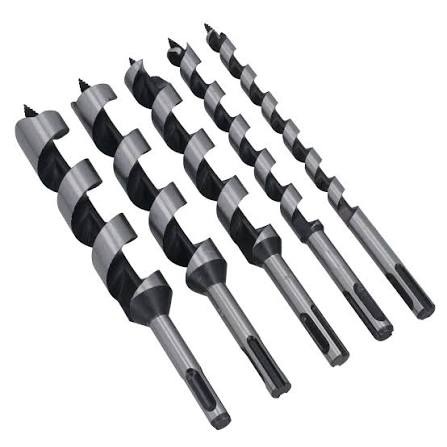 Mykin Power 2Pcs Wood Auger Drill Bit Set 20x250mm 25x250mm Heavy Duty High Carbon Steel Hex Shank Deep Hole Bored Spiral Twist Drills Carpenter Joiner Timber Woodworking Power Tool Accessories Pack.