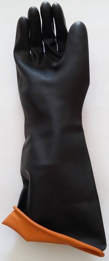 Heavy Duty Chemical Resistant Rubber Gloves Industrial Long Gauntlet Protective Safety Work Gloves For Acid Alkali Oil Handling Cleaning Plumbing Tanker Sewage Blocked Drainage Unblocking Labor Pair.