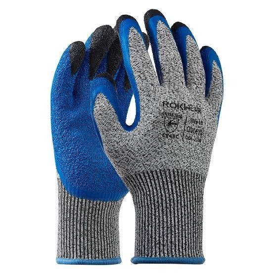 1 Pair Heavy Duty Safety Work Gloves Latex Coated Crinkle Diamond Grip Construction Labor Protection Hand Gloves For Gardening Builder Mechanical Warehouses Industrial Repair Non Slip Handling Gear.