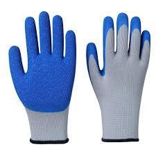 1 Pair Heavy Duty Safety Work Gloves Latex Coated Crinkle Diamond Grip Construction Labor Protection Hand Gloves For Gardening Builder Mechanical Warehouses Industrial Repair Non Slip Handling Gear.