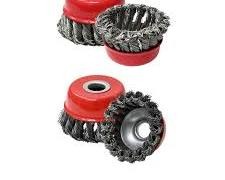 : 4 Inch Twisted Knot Wire Cup Brush M14 Threaded Steel Bowl Wheel for Angle Grinder, Heavy Duty Carbon Steel Knotted Wire Brush for Industrial Rust Paint Corrosion Weld Slag Removal Cleaner Pack.