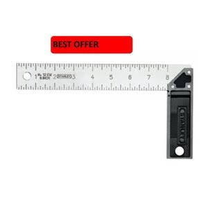 8 Inch Try Square L-Shape Right Angle Ruler Heavy Duty Steel Carpenter Square Measuring Scale Tool for Woodworking Carpentry Engineering Precision Construction Framing Layout Tools Dual Unit Marking.
