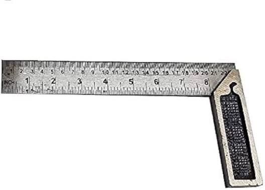 8 Inch Try Square L-Shape Right Angle Ruler Heavy Duty Steel Carpenter Square Measuring Scale Tool for Woodworking Carpentry Engineering Precision Construction Framing Layout Tools Dual Unit Marking.