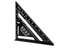 Generic 7 Inch Aluminum Alloy Speed Square Carpenter Triangle Ruler Layout Tool Framing Rafter Square Measuring Instrument Angle Protractor Saw Guide Accessory for Woodworking Carpentry Black Square