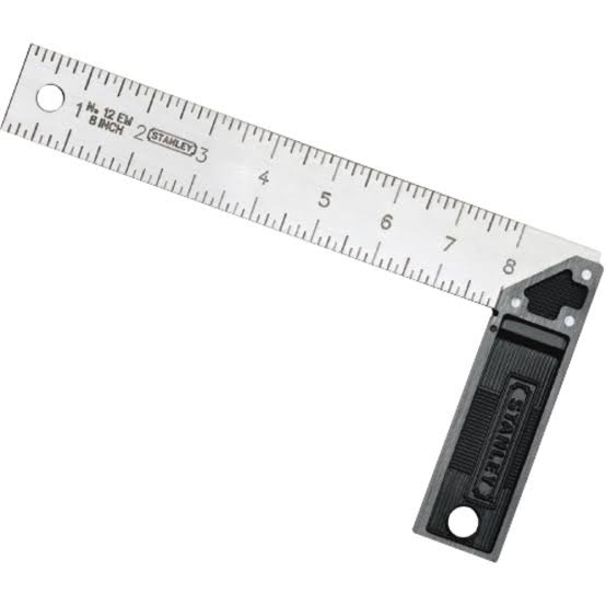 8 Inch Try Square L-Shape Right Angle Ruler Heavy Duty Steel Carpenter Square Measuring Scale Tool for Woodworking Carpentry Engineering Precision Construction Framing Layout Tools Dual Unit Marking.