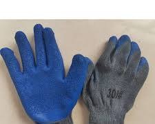1 Pair Heavy Duty Safety Work Gloves Latex Coated Crinkle Diamond Grip Construction Labor Protection Hand Gloves For Gardening Builder Mechanical Warehouses Industrial Repair Non Slip Handling Gear.