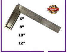 8 Inch Try Square L-Shape Right Angle Ruler Heavy Duty Steel Carpenter Square Measuring Scale Tool for Woodworking Carpentry Engineering Precision Construction Framing Layout Tools Dual Unit Marking.