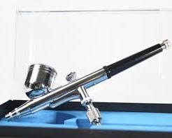 HD-130 Double-Action Airbrush Spray Gun Kit 0.3mm Precision Gravity Feed Fine Art Painting Pen for DIY Craft Model Coloring Cake Decorating Nail Art Makeup Studio Tools Set With Protective Storage Cas