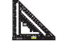 Generic 7 Inch Aluminum Alloy Speed Square Carpenter Triangle Ruler Layout Tool Framing Rafter Square Measuring Instrument Angle Protractor Saw Guide Accessory for Woodworking Carpentry Black Square