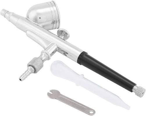 HD-130 Double-Action Airbrush Spray Gun Kit 0.3mm Precision Gravity Feed Fine Art Painting Pen for DIY Craft Model Coloring Cake Decorating Nail Art Makeup Studio Tools Set With Protective Storage Cas