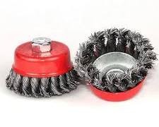 : 4 Inch Twisted Knot Wire Cup Brush M14 Threaded Steel Bowl Wheel for Angle Grinder, Heavy Duty Carbon Steel Knotted Wire Brush for Industrial Rust Paint Corrosion Weld Slag Removal Cleaner Pack.
