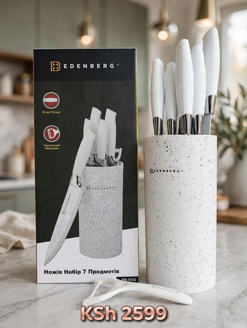 Upgrade your kitchen with the Edenberg knife set, featuring sharp stainless steel blades and ergonomic handles for precise, comfortable cutting in everyday meal preparation.