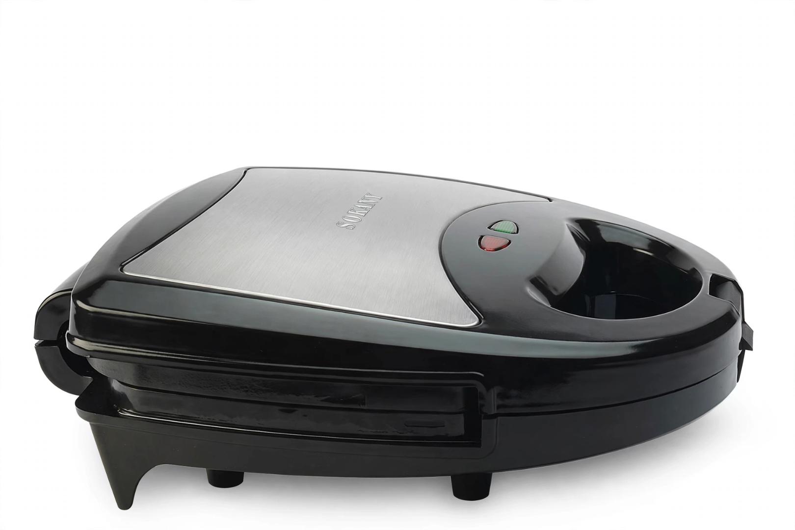 SOKANY Black Stainless Steel 750W 3 in 1 Non-Stick Sandwich, Waffle and Grill Maker for Breakfast, Panini and Waffle Toasting