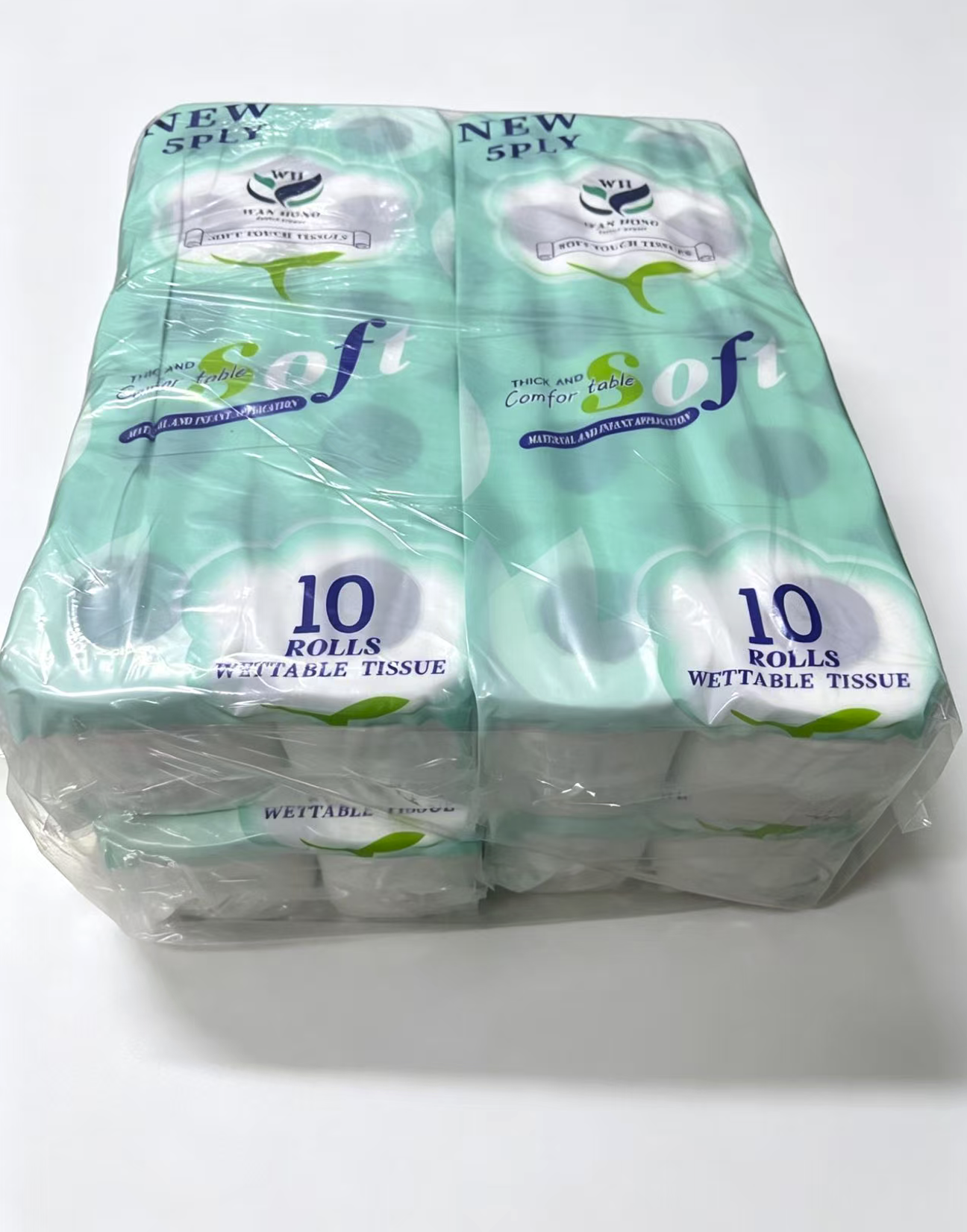 Toilet Paper New 5 Ply 10 Rolls Wettable Tissue