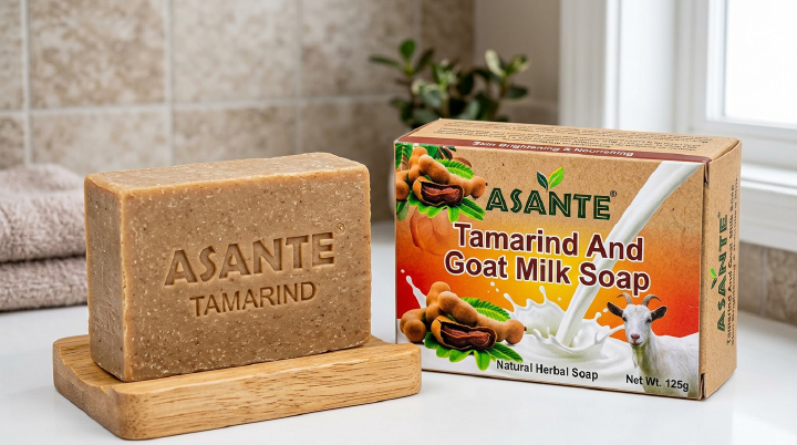 (2pcs)Asante Tamarind and Goat Milk Natural Herbal Soap 125g – Dark Spot Corrector, Acne Treatment & Skin Lightening Bar