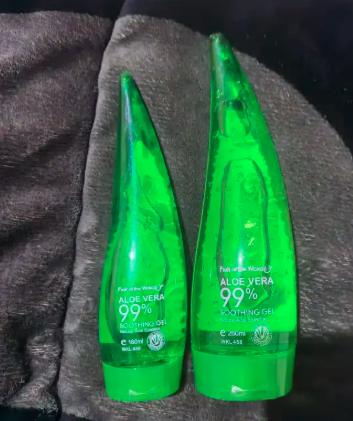 Fruit Of The Wokali Aloe Vera Soothing Gel Sunburn Repair Gel 99% Natural AloeVera Content Treat Sun Burns and Repairs Skin Faster Hydrating and Moisturizing Cream