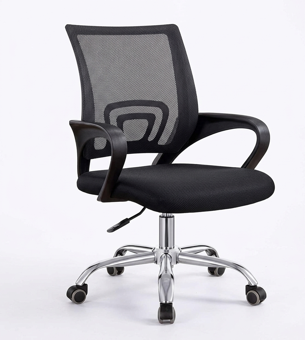 ORTHOPEDIC SECRETARIAL OFFICE MESH CHAIR WITH HYDRAULIC LIFT SHOCK - High Quality Fabric & Padded Cushion Swivel Desk Chair