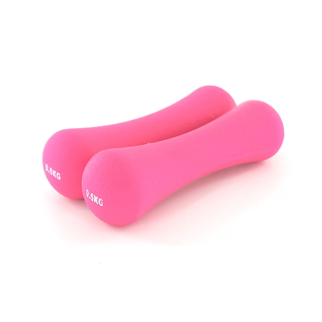 2pcs 0.5kg and 2 pcs 1kg Neoprene Bone Dumbbells Pair – Non-Slip Hand Weights for Aerobics, Yoga & Home Fitness