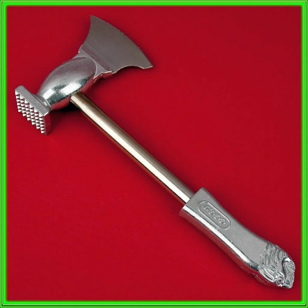 Aluminium Meat Tenderizer, Butcher Knife, Stainless Steel Blade Steak Hammer - Professional BBQ & Kitchen Tool