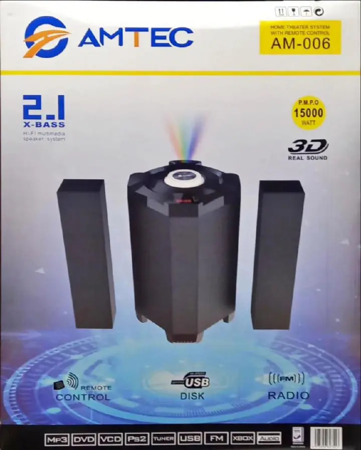 Amtec AM-006 15000W X-Bass Subwoofer Multimedia Powerful sound