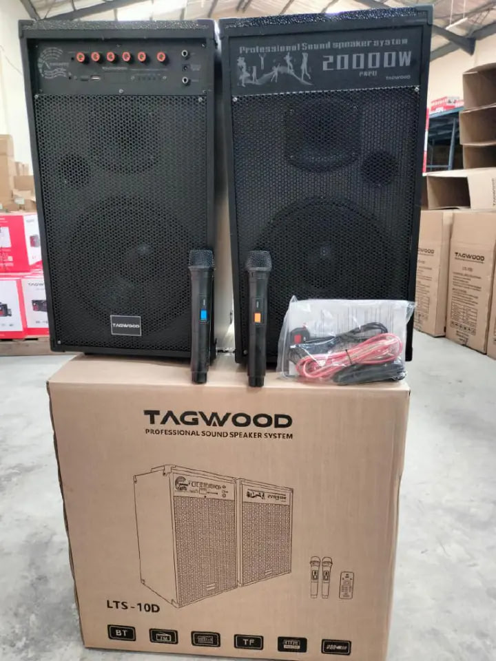 Tagwood LTS-10D Outdoor Speaker with Bluetooth, FM Radio, two free wireless Microphone