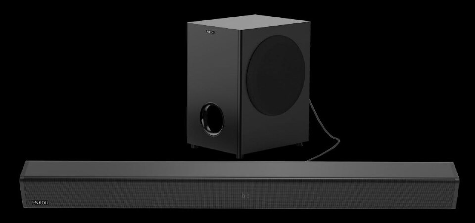 ENKOR Soundbar + Subwoofer! Enjoy rich, immersive sound and deep bass .