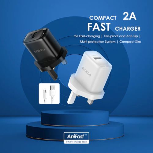 Oraimo PowerMate 101 10W Portable Charger with Type-C Cable – Plug Fast Charging Adapter